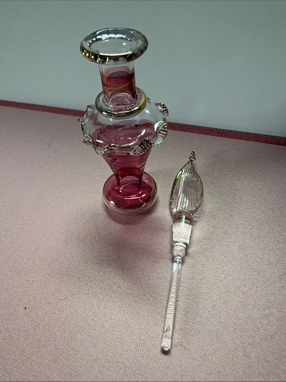 Egyptian Handblown Glass Decorative Bottle w/ Stopper